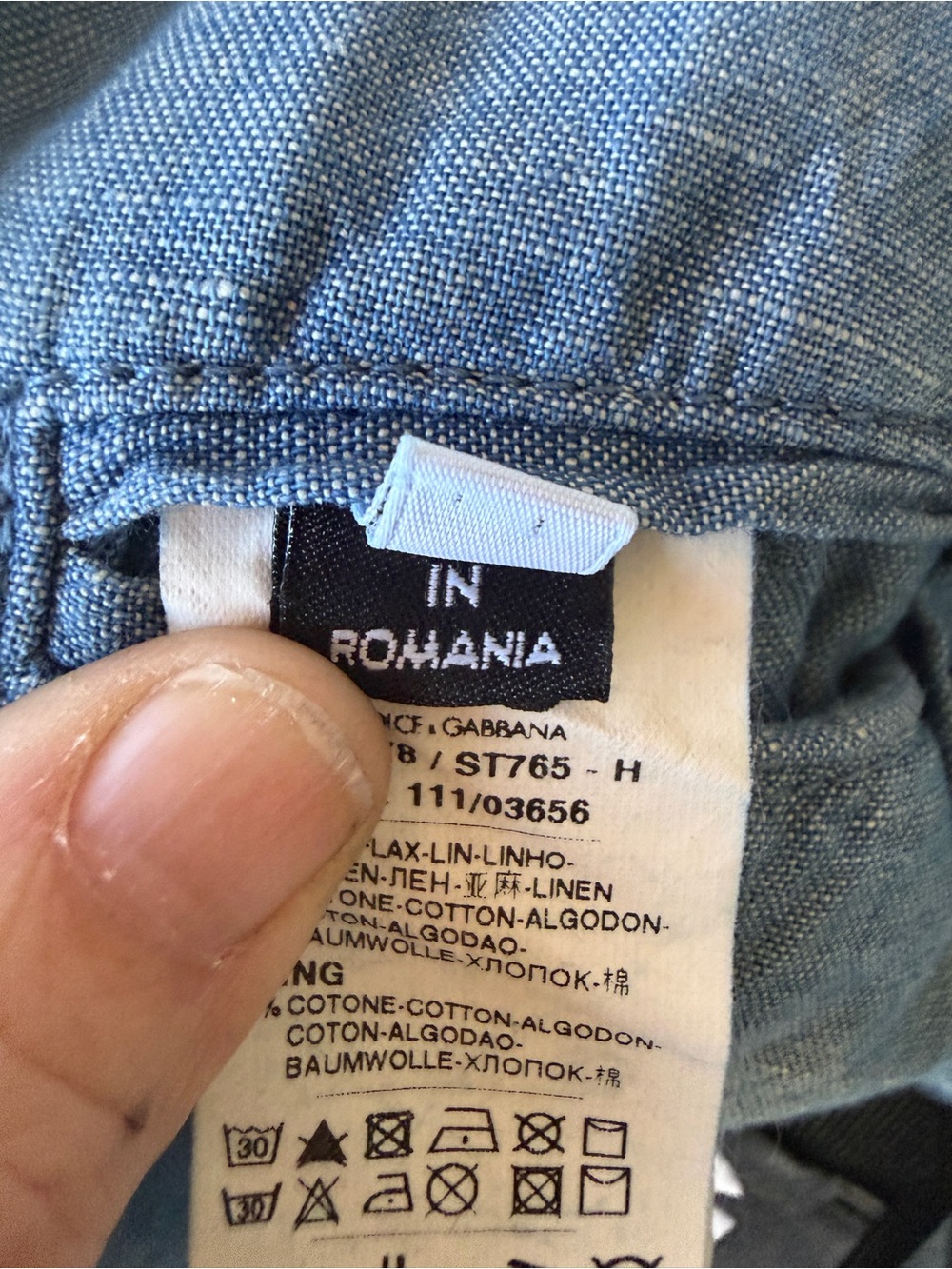 Vintage NWT Dolce & Gabbana Distressed Linen Blend Blazer Original Denim IT 54 L - Picture 9 of 16